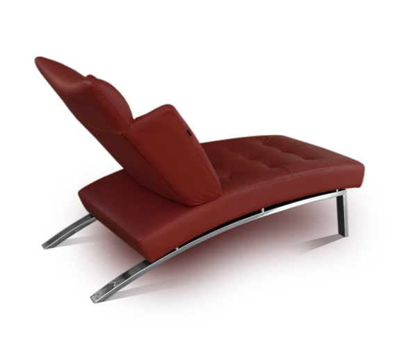 Chaiselongue Leder Weinrot